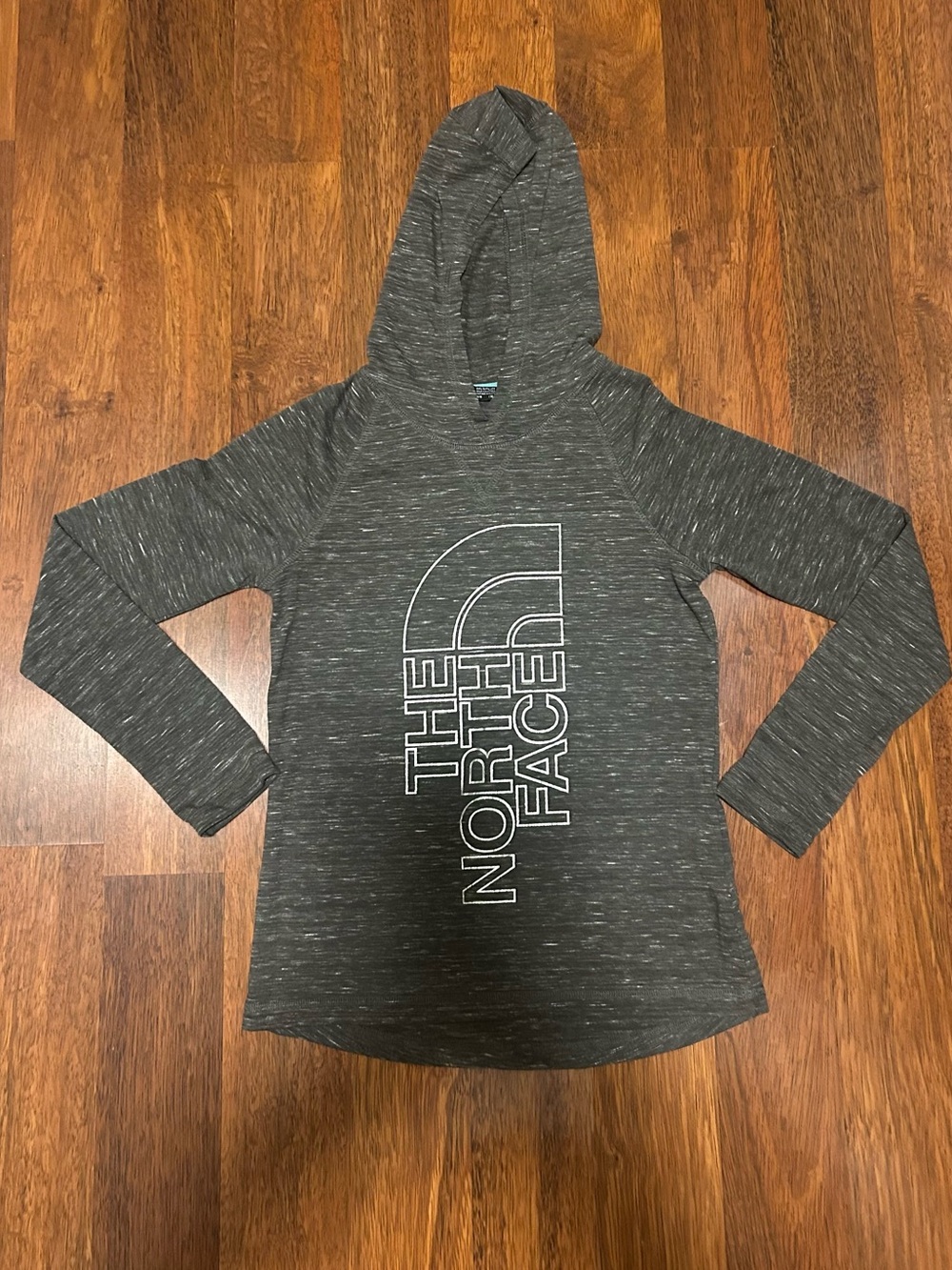 The North Face Gray Hooded long sleeve shirt
